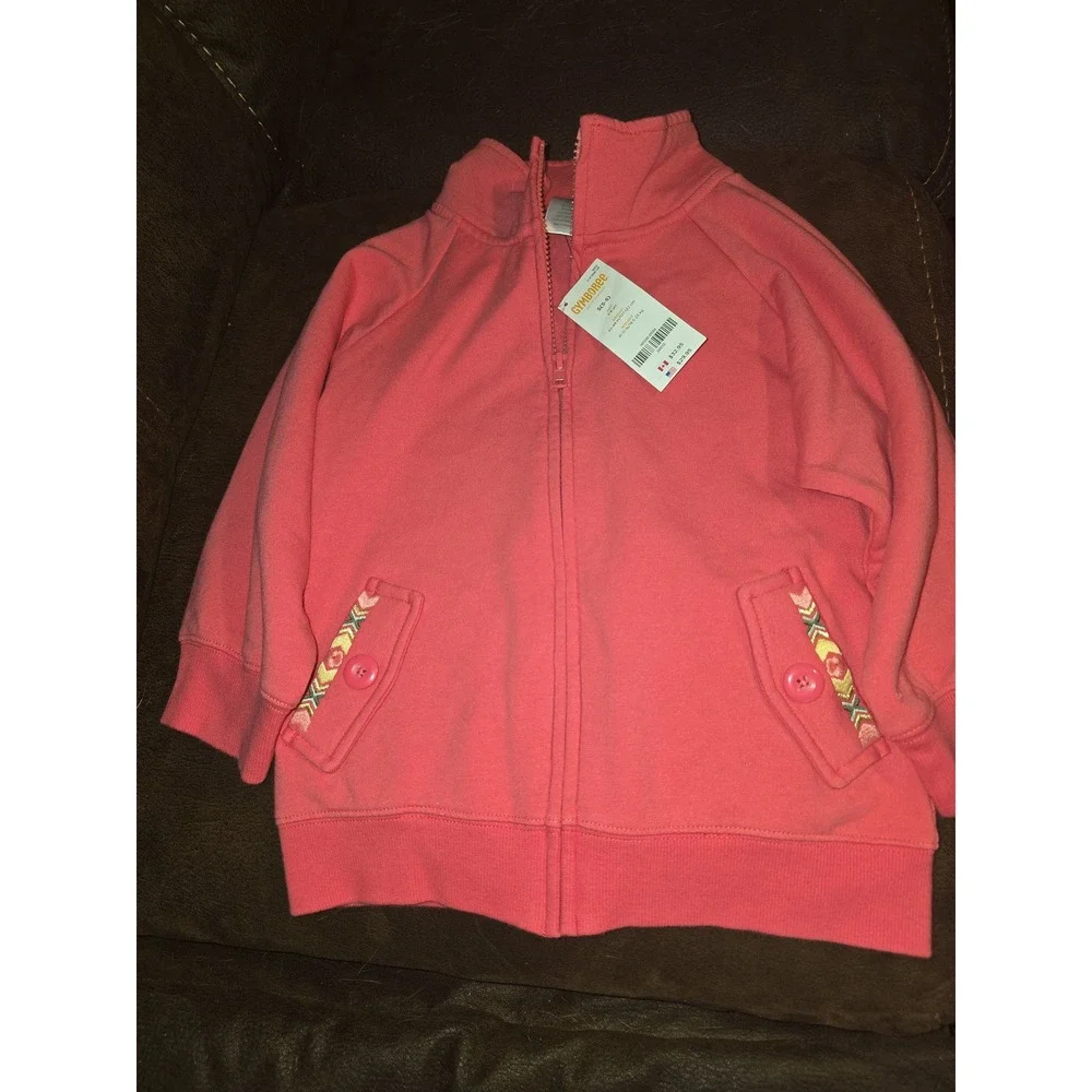 Gymboree friendship camp Coral Zip Up Jacket Size S (5-6) nwt